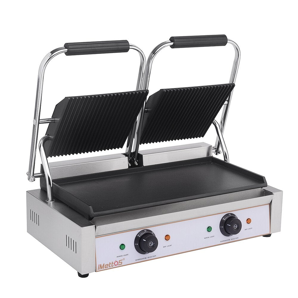 Contact Grill Twin / Ribbed Top & Smooth Bottom